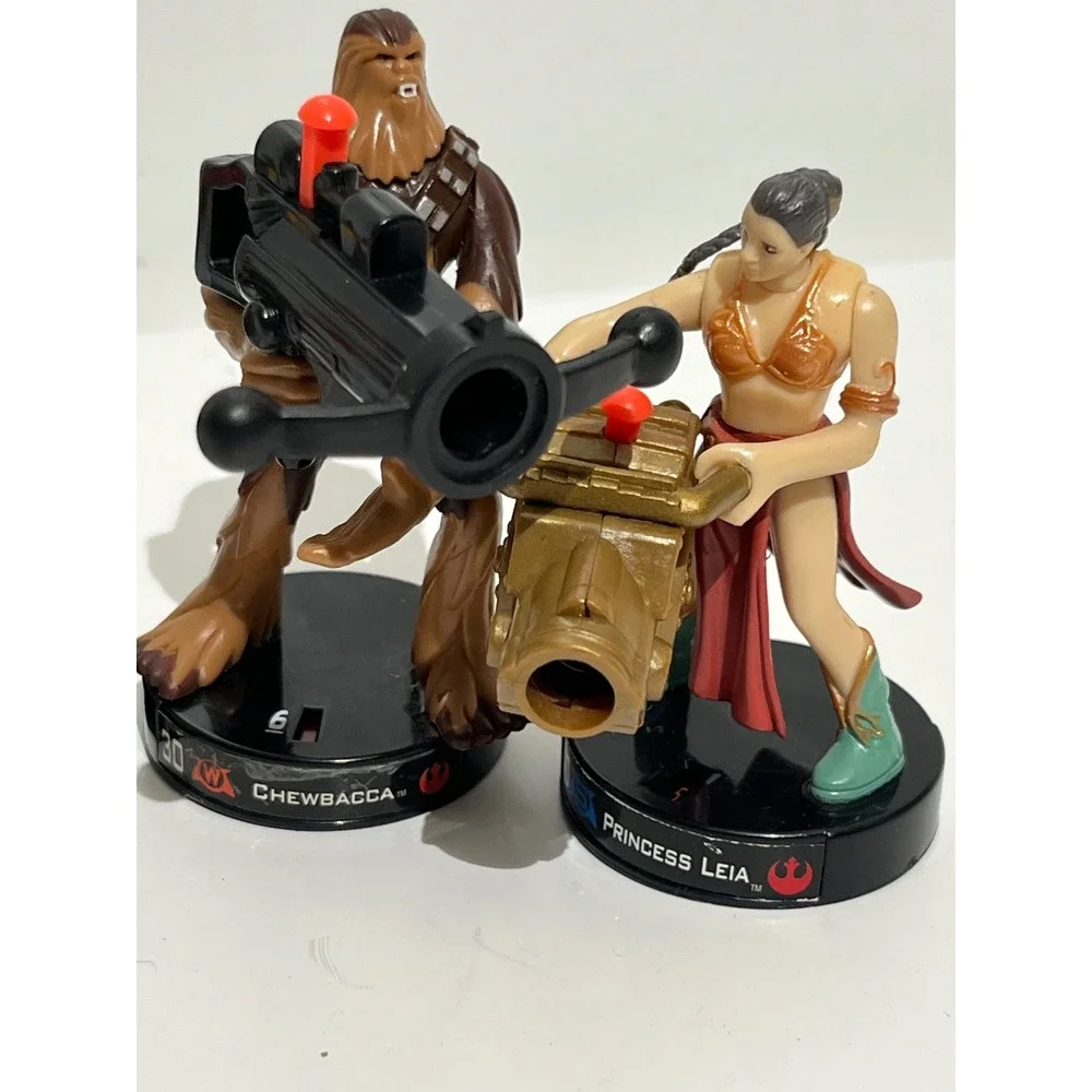Star Wars Attacktix Battle Figure Lot 2005 Hasbro Boba Fett Leia Chewbacca Clone